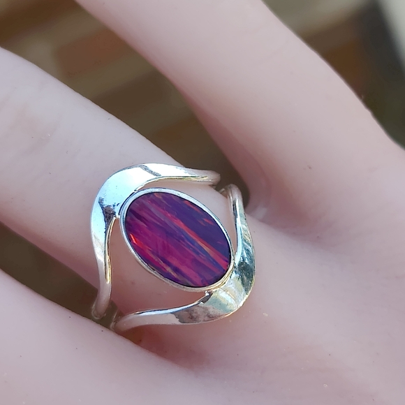 Sterling Silver Mexican Opal Ring - Picture 6 of 6